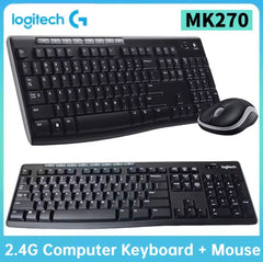 Logitech MK270 Wireless Keyboard Mouse Combo 2.4G USB Full Size 104 Keys PC