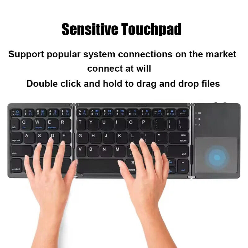MINI FOLDABLE BLUETOOTH KEYBOARD with TOUCHPAD for IOS ANDROID WINDOWS UNIVERSAL
