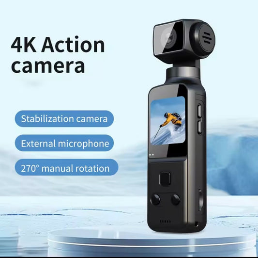 4K HD Sports Camera | Anti-Shake | 270° Rotate | Pocket Selfie Cam One-Click