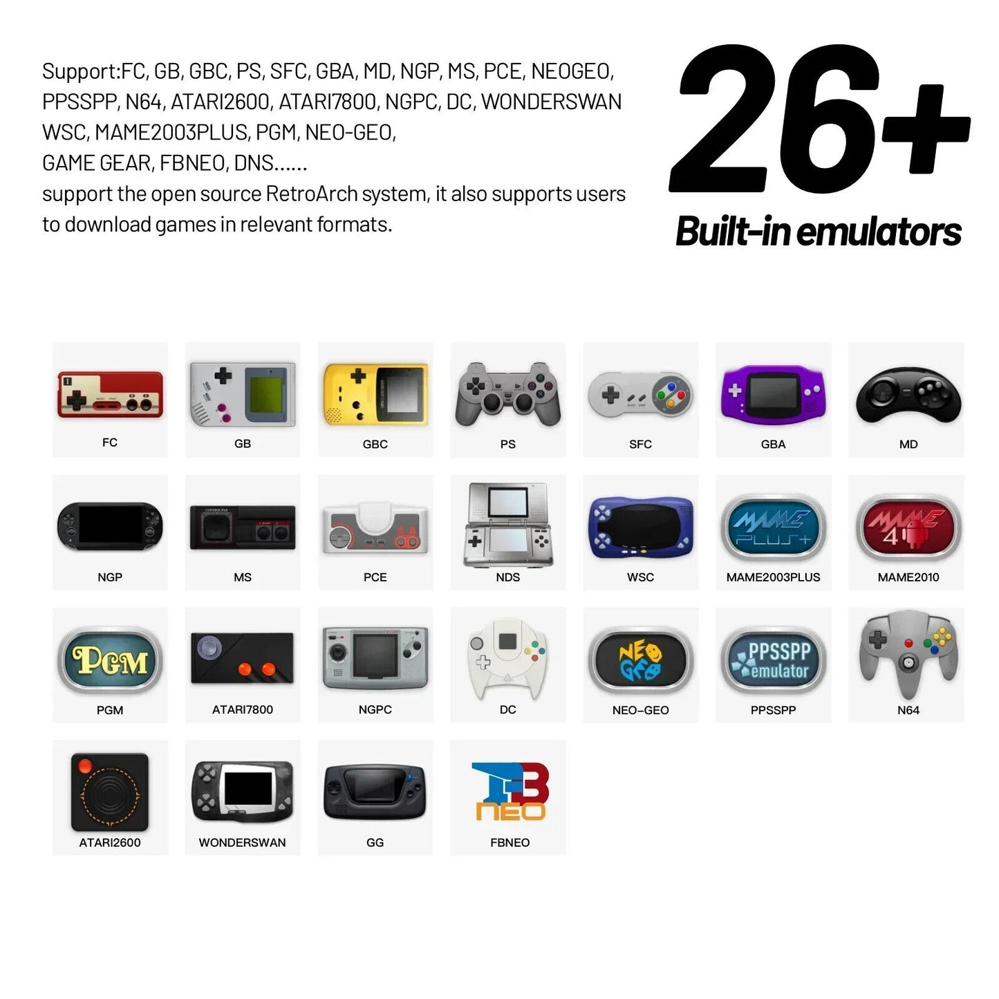 Smart Handheld Game Console – 4.96” IPS Screen, Linux OS, RGB, Retro Video Gaming
