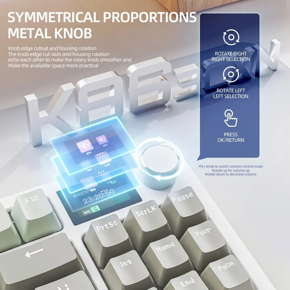 WIRED WIRELESS MECHANICAL KEYBOARD Attack Shark RGB SWAP PBT DISPLAY VOLUME