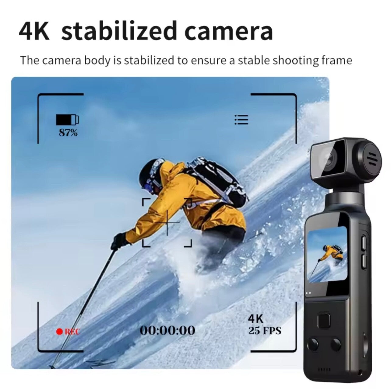 4K HD Sports Camera | Anti-Shake | 270° Rotate | Pocket Selfie Cam One-Click