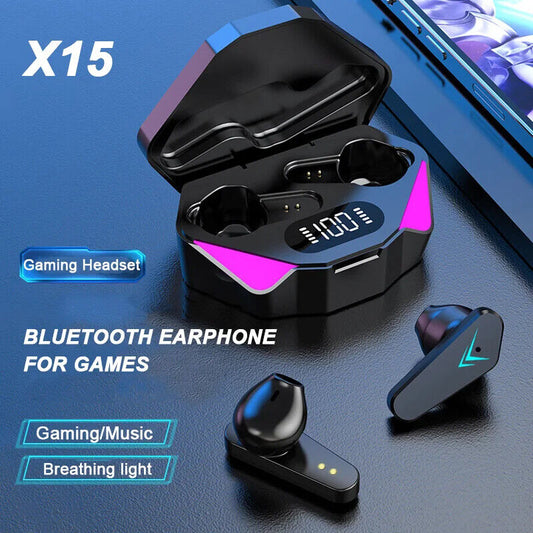 WIRELESS EARBUDS EARPHONE LED DISPLAY HIFI MUSIC STEREO SURROUND BASS GAMING