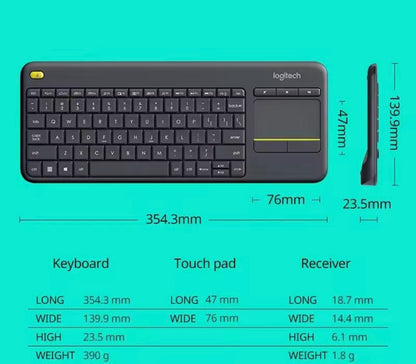 Logitech K400 Plus Wireless Keyboard Touchpad Smart TV PC Android TV Plug Play