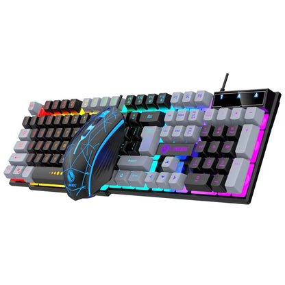 Wired Mechanical Keyboard & Mouse Combo – USB, RGB Backlit, PC & Laptop Gaming S