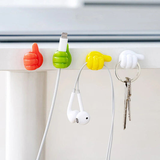 5/10/20Pc Silicone Thumb Wall Hooks – Cable Clips, Wire Organizer, Adhesive Desk