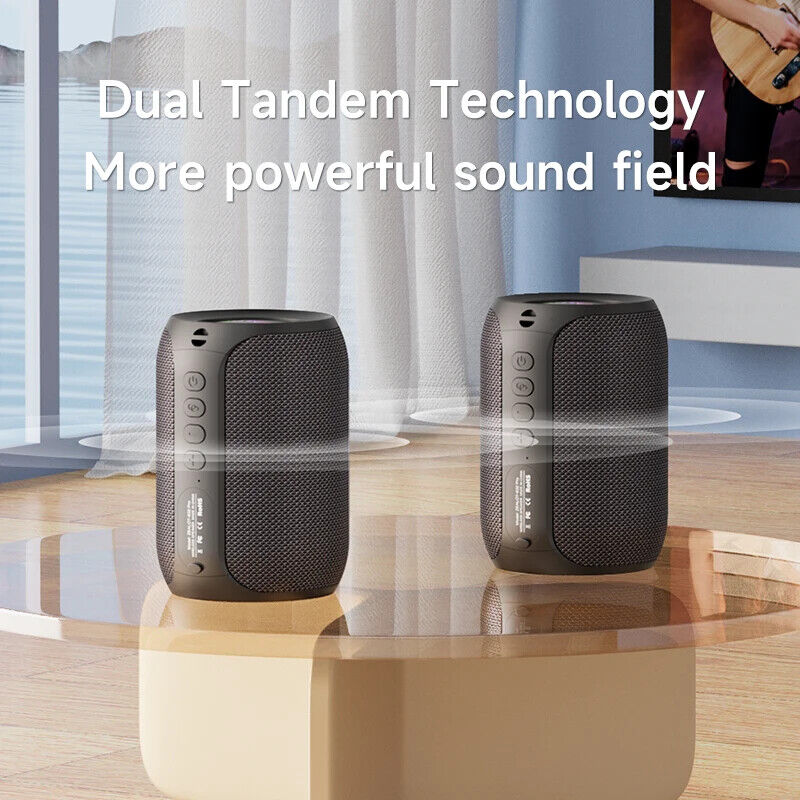 POWERFUL BLUETOOTH SPEAKER, SUPER BASS LED LIGHT SUBWOOFER WATERPROOF SOUND