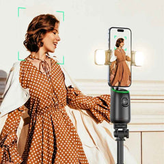 AI Gimbal Stabilizer with 360° Intelligent Facial & Gesture Tracking, Wireless Portable Design, 180° Rotation, and 1200mAh Battery