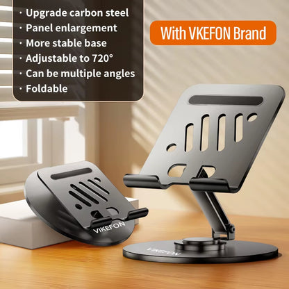 High Quality 360° Rotatable Aluminum Tablet Stand, Foldable Adjustable Bracket