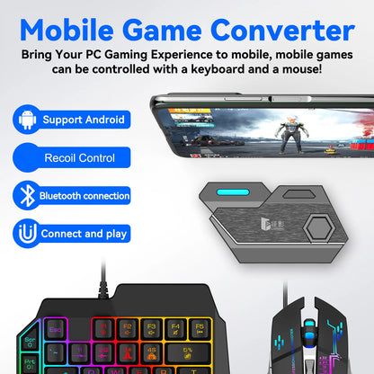 Gamer 5 in 1 Kit Mobile Games PUBG Fortnite Converter adapter for mobile devices