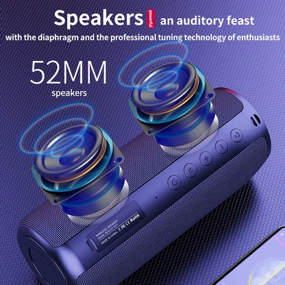 PORTABLE BLUETOOTH SPEAKER HEAVY BASS STEREO 3D SURROUND AUX MICRO CARD USB MIC
