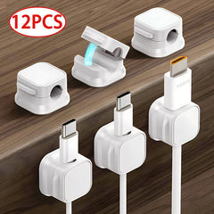 Magnetic Cable Clip Holder, 7.5mm Universal Cable Slot, Magnetic Clamp with Rotating Shaft, Strong No-Residue Adhesive, Keeps Your Cables Neat & Accessible, Compact & Practical Design