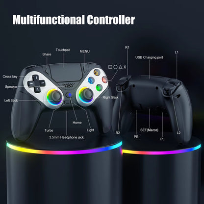 Wireless Controller for PS5 – Turbo, Touchpad, Hall Trigger, Dual Vibration, Erg
