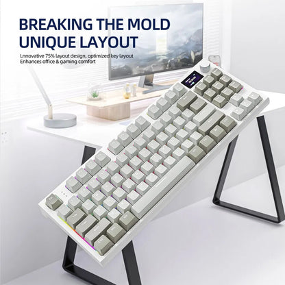 WIRED WIRELESS MECHANICAL KEYBOARD Attack Shark RGB SWAP PBT DISPLAY VOLUME
