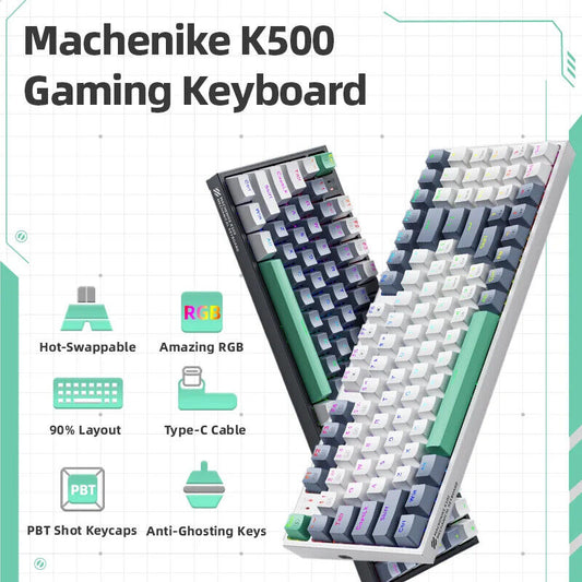 Wired Mechanical Gaming Keyboard Hot Swappable 94 Keys RGB Red Brown Switch