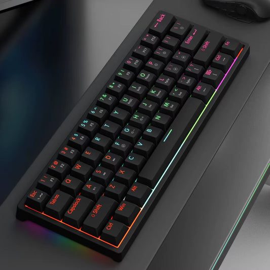 Wired Gaming Mechanical Keyboard 61 Keys Red Switch RGB Backlit Hot Swappable