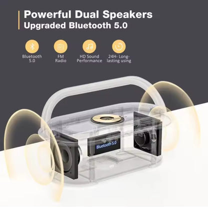 Bluetooth Speaker Clock 15W Wireless Charger Night Light Alarm 1800mAh