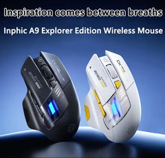 Inphic A9 Wireless Gaming Mouse Silent Bluetooth Rechargeable w/ Battery Display