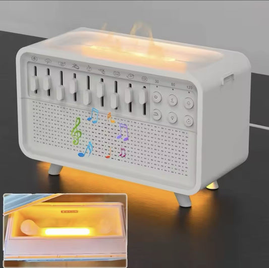 3in1 Flame Air Diffuser Humidifier Aromatherapy w/ Noise & Bluetooth Music