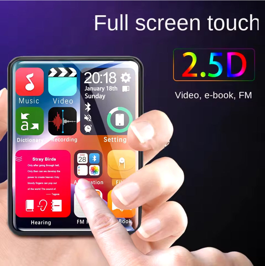 2.4" Touchscreen MP3 MP4 Player Bluetooth HiFi HD FM Record 4GB & support 128GB