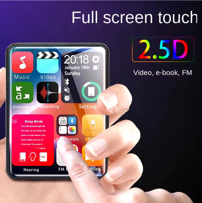 2.4" Touchscreen MP3 MP4 Player Bluetooth HiFi HD FM Record 4GB & support 128GB