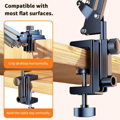 ADJUSTABLE LONG ARM TABLET STAND SMARTPHONE HOLDER DESKTOP ROTATING CLAMP MOUNT
