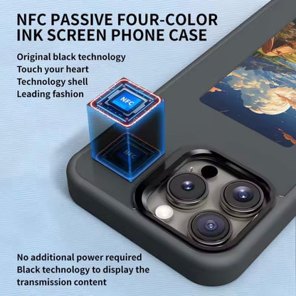 DIY AI Smart Ink Screen NFC Case iPhone 13 14 15 Pro Max Frosted High-End