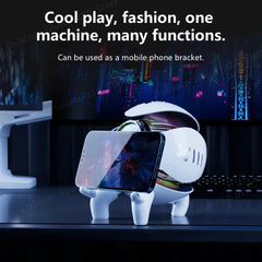 Smart AI Robot, Mini Mecha design size, Powerful Audio Performance, Advanced Bluetooth Connectivity, Smart Features & AI Integration, Versatile Playback Options, Portable & Durable Design