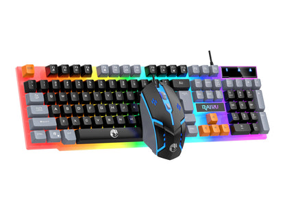 Wired Mechanical Keyboard & Mouse Combo – USB, RGB Backlit, PC & Laptop Gaming S