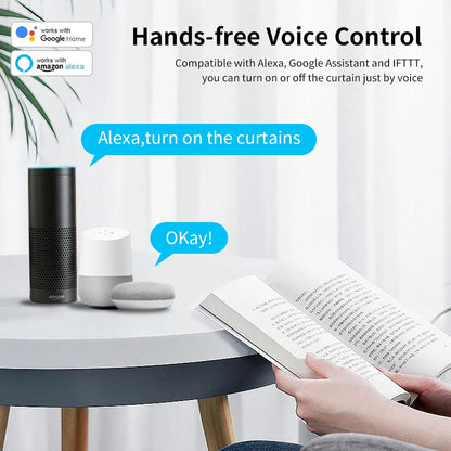 Smart Wireless Automatic Home Curtain Opener Works with Alexa Google Assistant