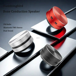 Mini Bluetooth Speaker - Compact Yet Powerful Bone Conduction Sound, Transform Any Surface into a Speaker, True Wireless Stereo with Built-in FM Radio, 3W Transducer Power, 400mAh Battery - ZeeTec Store