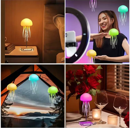 Cartoon RGB Jellyfish Night Light Voice Control Cute Desk/Bedside Lamp