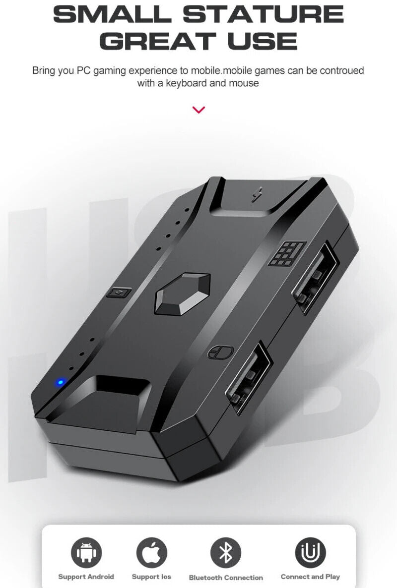 T-Wolf One Handed Gaming Keyboard Mouse Converter Mobile Game Backlight