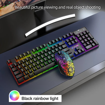 2.4G WIRELESS KEYBOARD MOUSE Set RGB BACKLIGHT RECHARGABLE KEYCAP RETRO