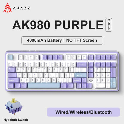 Wireless Wired Mechanical Keyboard 98 keys RGB TFT Display Knob Hot SWAP SWITCH