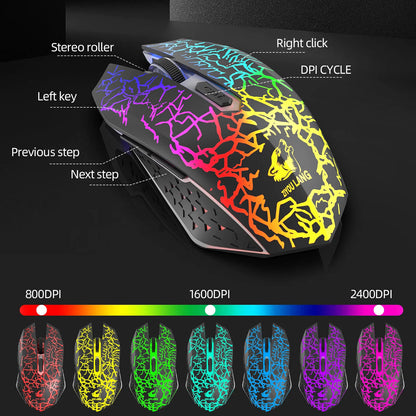 2.4G WIRELESS KEYBOARD MOUSE Set RGB BACKLIGHT RECHARGABLE KEYCAP RETRO
