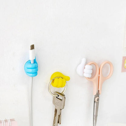 5/10/20Pc Silicone Thumb Wall Hooks – Cable Clips, Wire Organizer, Adhesive Desk
