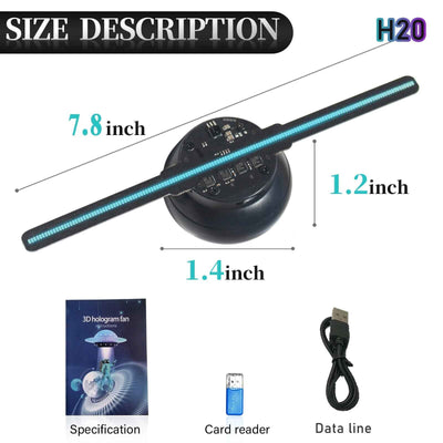 3D Hologram Fan 224 LED 10 - 20 cm WiFi Advertising Player Holographic Projector