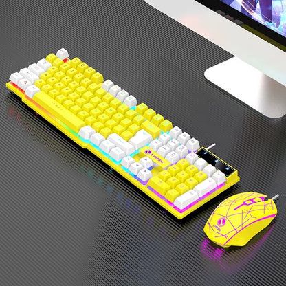 Wired Mechanical Keyboard & Mouse Combo – USB, RGB Backlit, PC & Laptop Gaming S