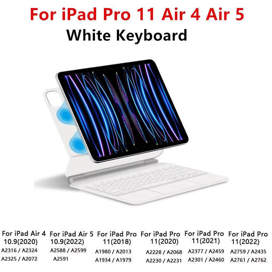 Magic Keyboard for iPad Pro 11/12.9, Air 4/5, iPad 10th Gen, Smart Magnetic