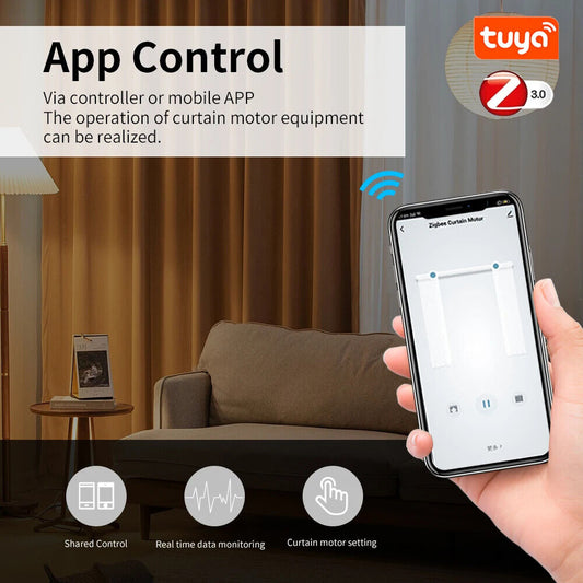 Smart Wireless Automatic Home Curtain Opener Works with Alexa Google Assistant